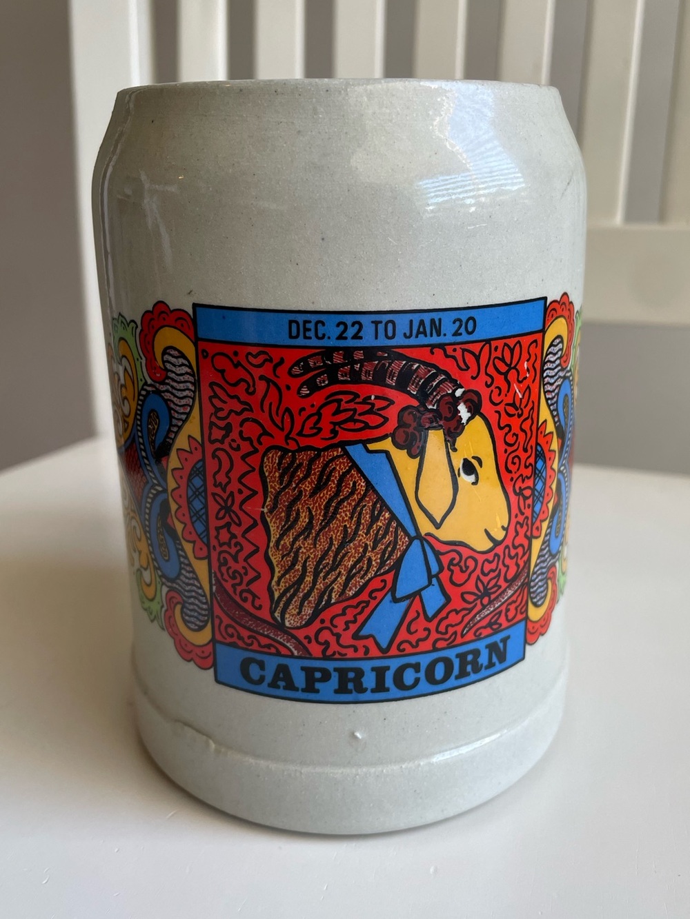 Vintage Capricorn Zodiac Beer Stein 0.5L Gerz West Germany
Ceramic Mug Grey